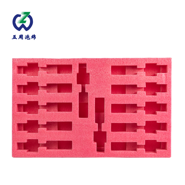 紅色多槽珍珠棉內(nèi)襯，工業(yè)組件批量周轉(zhuǎn)防護神器